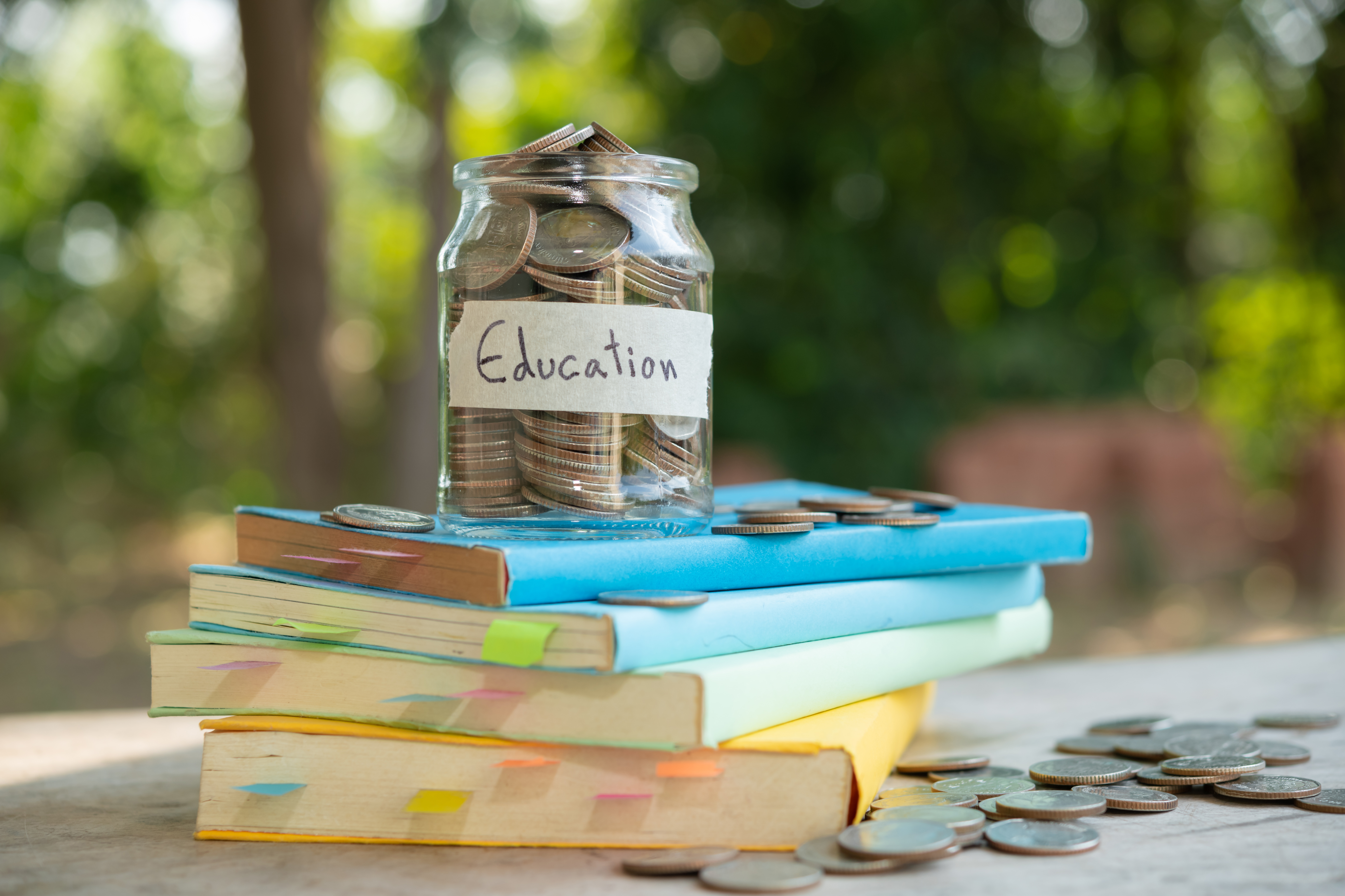 Students with their books and school supplies